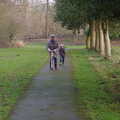 Isobel does a bit of scooting, A Boxing Day Walk, Thornham Estate, Suffolk - 26th December 2013