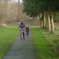 Isobel does a bit of scooting, A Boxing Day Walk, Thornham Estate, Suffolk - 26th December 2013