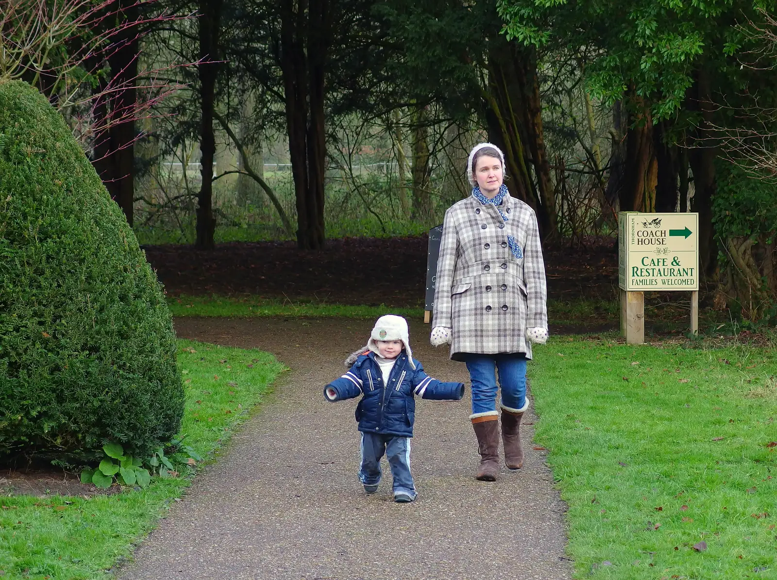 Harry and Isobel, from A Boxing Day Walk, Thornham Estate, Suffolk - 26th December 2013