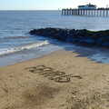 Someone's been writing on the beach, Post-Christmas Southwold, Suffolk - 29th December 2013