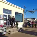 Isobel comes out of the Beach Café, Post-Christmas Southwold, Suffolk - 29th December 2013