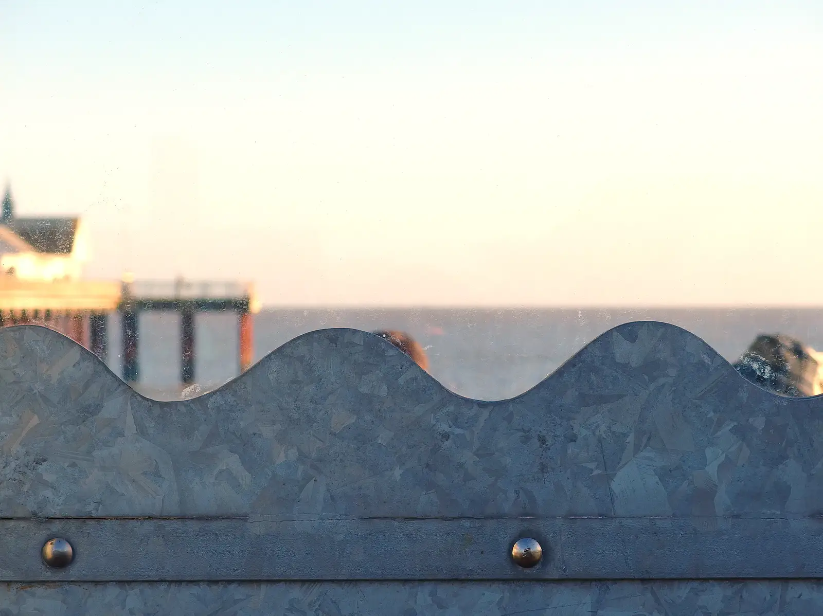 Galvanised steel waves, from Post-Christmas Southwold, Suffolk - 29th December 2013