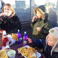 Eating Fish and Chips in the cold, Post-Christmas Southwold, Suffolk - 29th December 2013