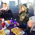 Eating Fish and Chips in the cold, Post-Christmas Southwold, Suffolk - 29th December 2013