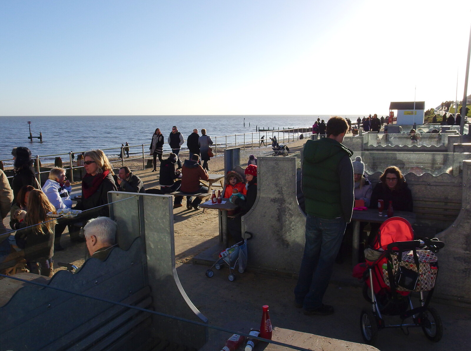 The prom is fairly crowded from Post-Christmas Southwold, Suffolk - 29th December 2013