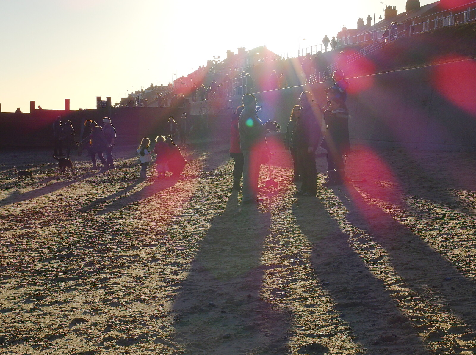 Beach-goers in the sun from Post-Christmas Southwold, Suffolk - 29th December 2013