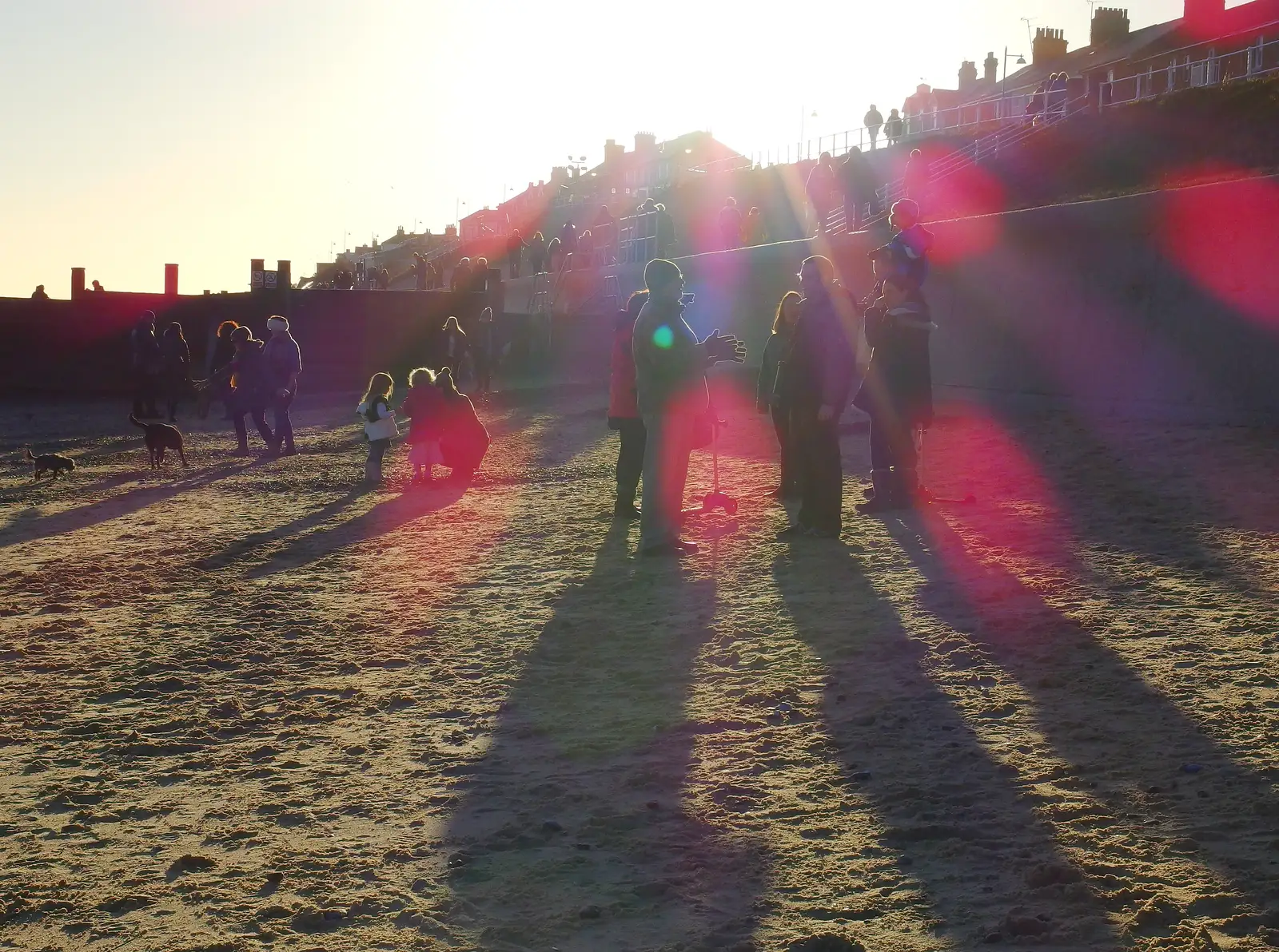 Beach-goers in the sun, from Post-Christmas Southwold, Suffolk - 29th December 2013