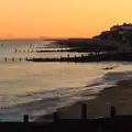 Sizewell and groynes in the sunset, Post-Christmas Southwold, Suffolk - 29th December 2013