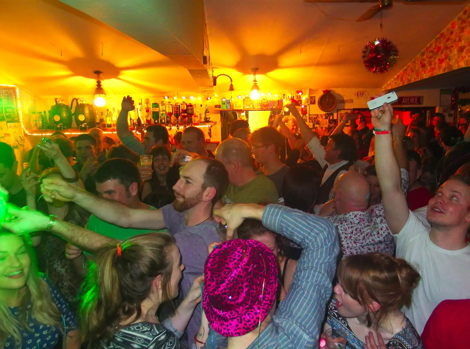 Packed party crowd, from The BBs Do New Year's Eve at the Barrel, Banham, Norfolk - 31st December 2013