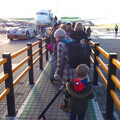 The queue to board at Stansted, A Trip to Monkstown Farm and Blackrock, County Dublin, Ireland - 2nd January 2014