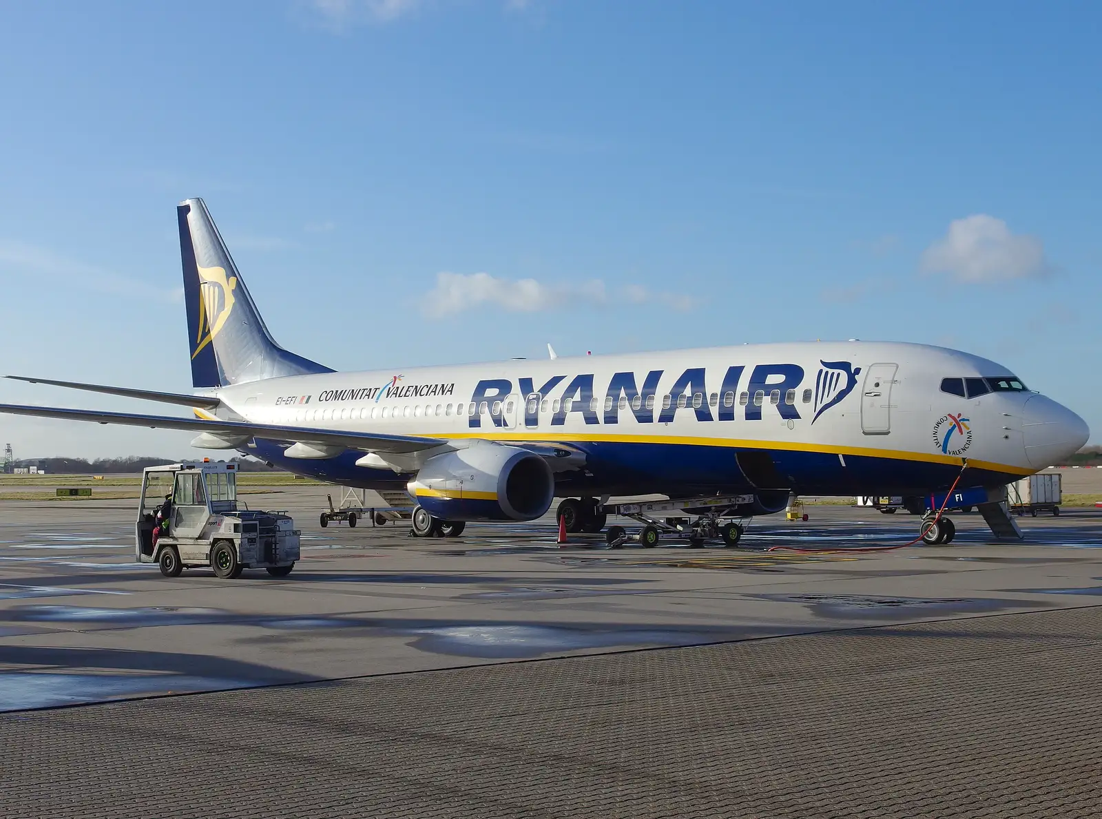 A Ruinair 737-800, from A Trip to Monkstown Farm and Blackrock, County Dublin, Ireland - 2nd January 2014