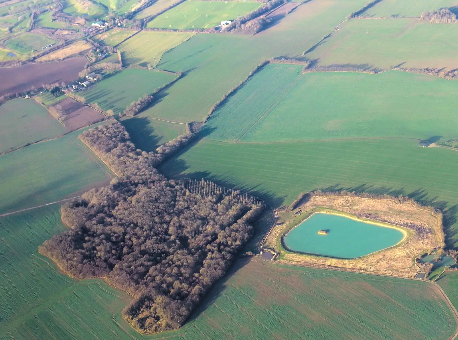 A view of a very blue resevoir, from A Trip to Monkstown Farm and Blackrock, County Dublin, Ireland - 2nd January 2014