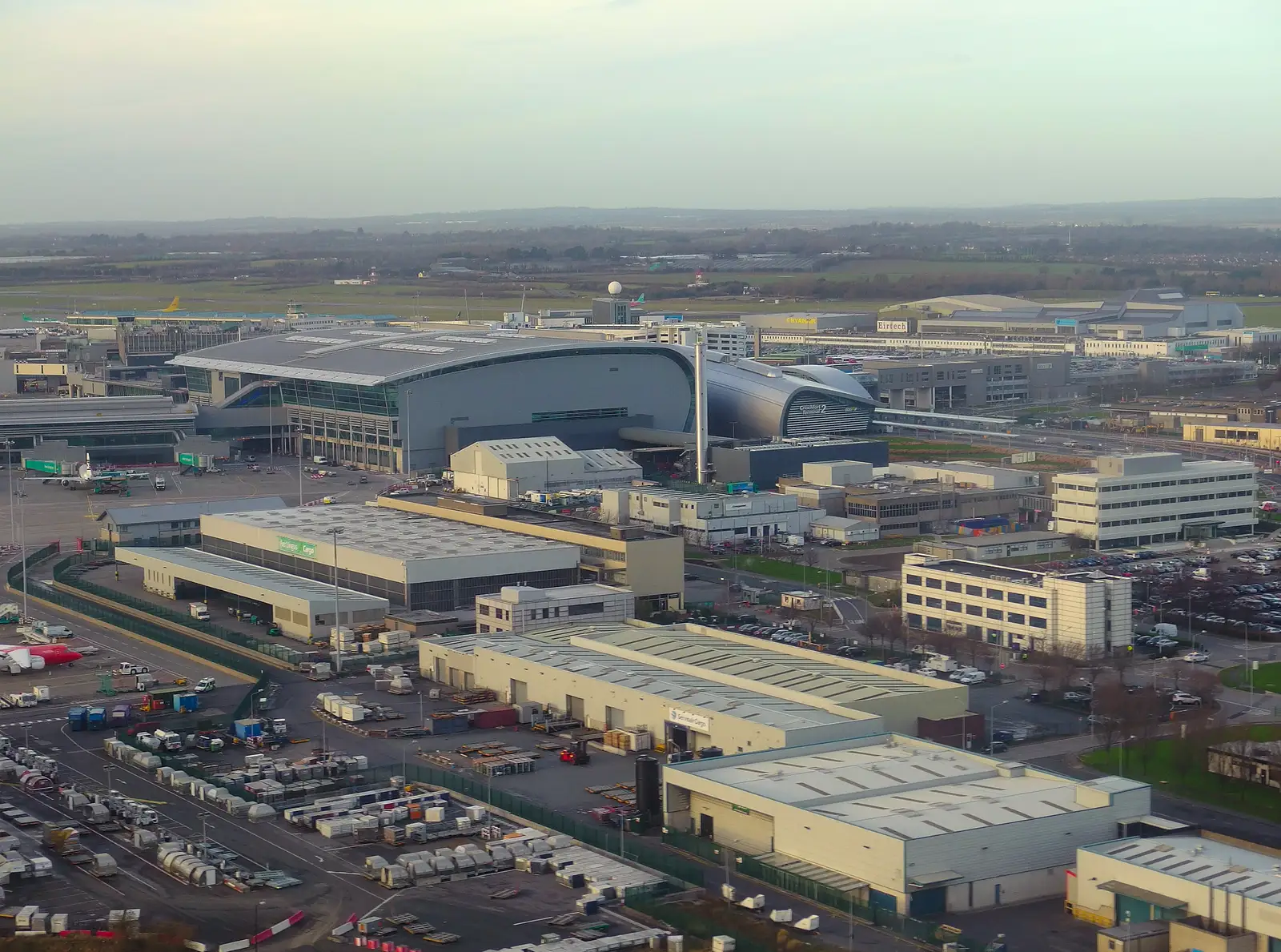 Dublin's new Terminal 2, seen on final approach, from A Trip to Monkstown Farm and Blackrock, County Dublin, Ireland - 2nd January 2014