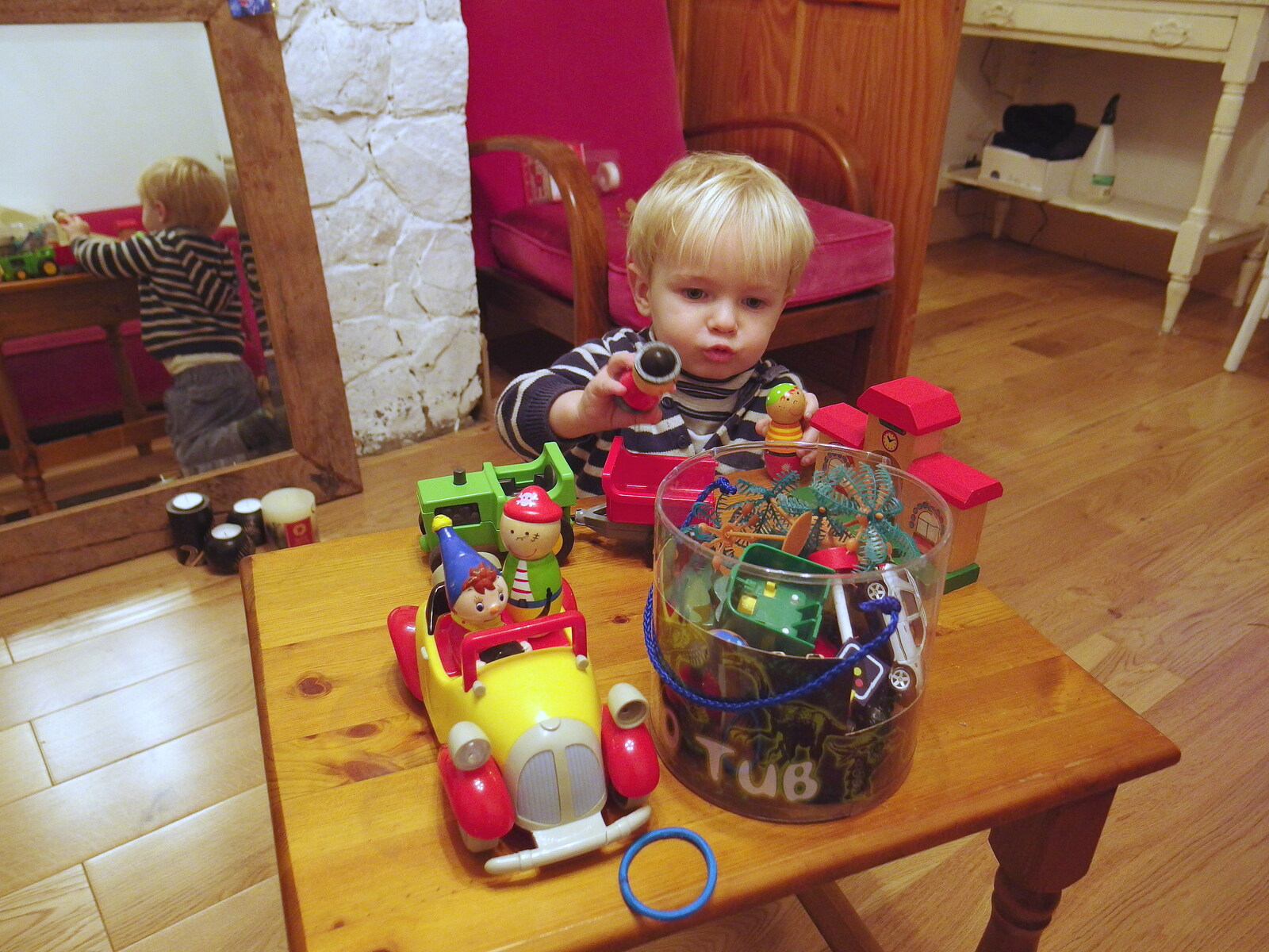 Harry gets stuck in to a load of new toys from A Trip to Monkstown Farm and Blackrock, County Dublin, Ireland - 2nd January 2014