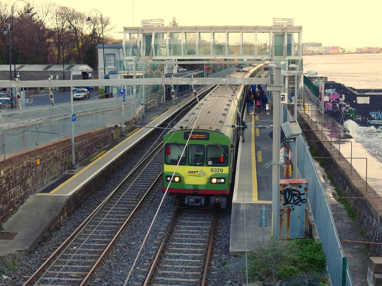 A DART train at Blackrock station, from A Trip to Monkstown Farm and Blackrock, County Dublin, Ireland - 2nd January 2014