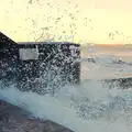 Occasional waves explode over the sea wall, A Trip to Monkstown Farm and Blackrock, County Dublin, Ireland - 2nd January 2014