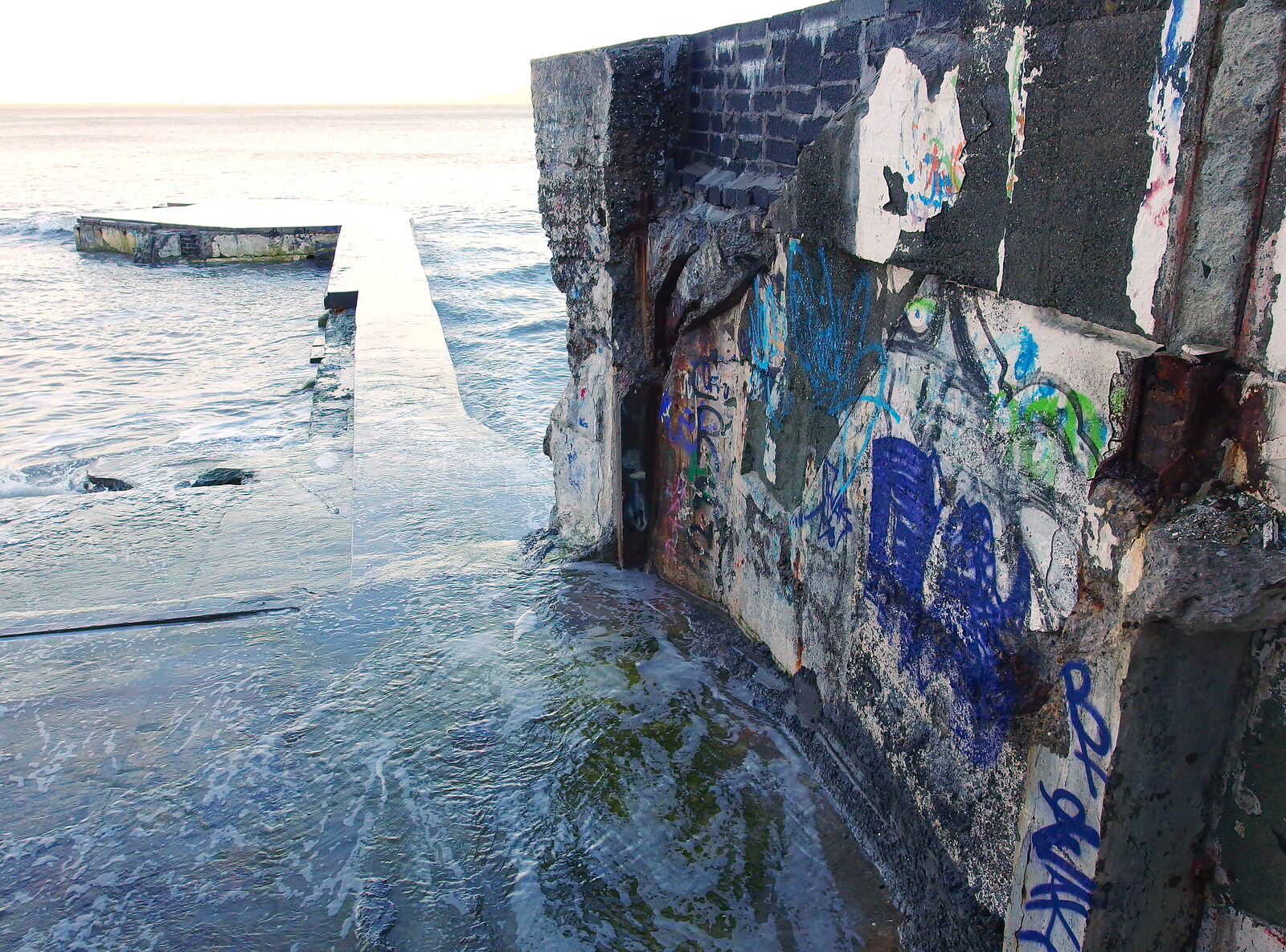 More remains of the lido from A Trip to Monkstown Farm and Blackrock, County Dublin, Ireland - 2nd January 2014