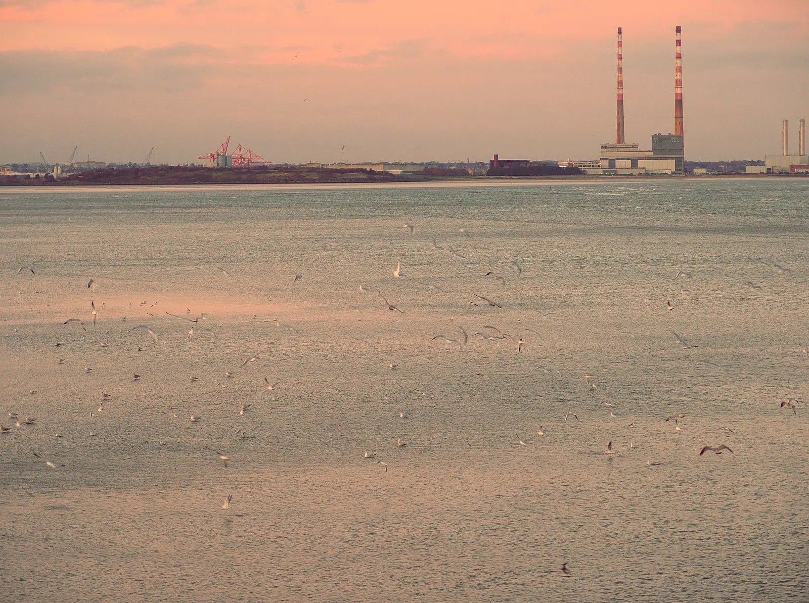 Poolbeg generating station, aka The Winkies, from A Trip to Monkstown Farm and Blackrock, County Dublin, Ireland - 2nd January 2014