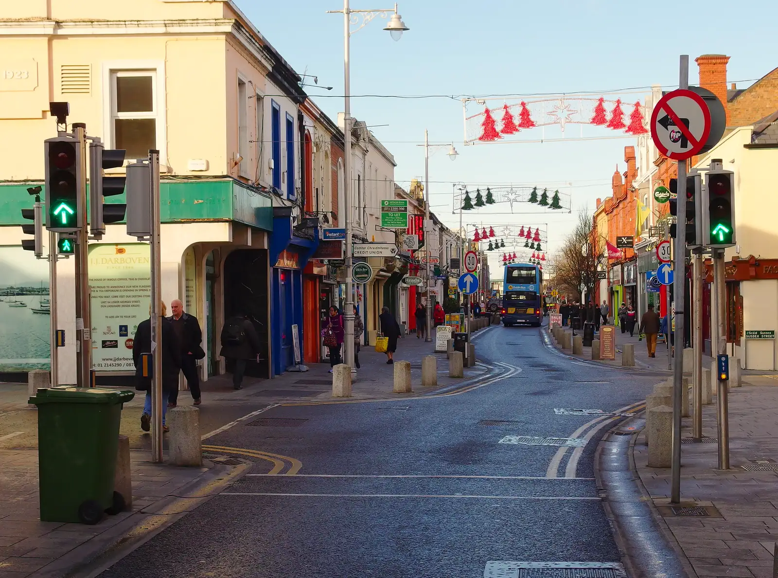 George's Street, Dun Laoghaire, from Dun Laoghaire and an Electrical Disaster, Monkstown, County Dublin, Ireland - 4th January 2014