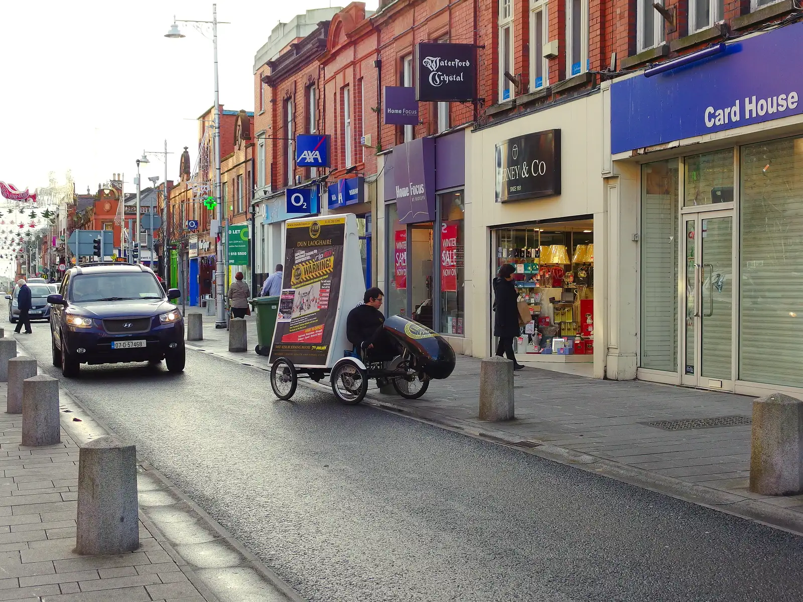 A cycling advert stops on the street, from Dun Laoghaire and an Electrical Disaster, Monkstown, County Dublin, Ireland - 4th January 2014