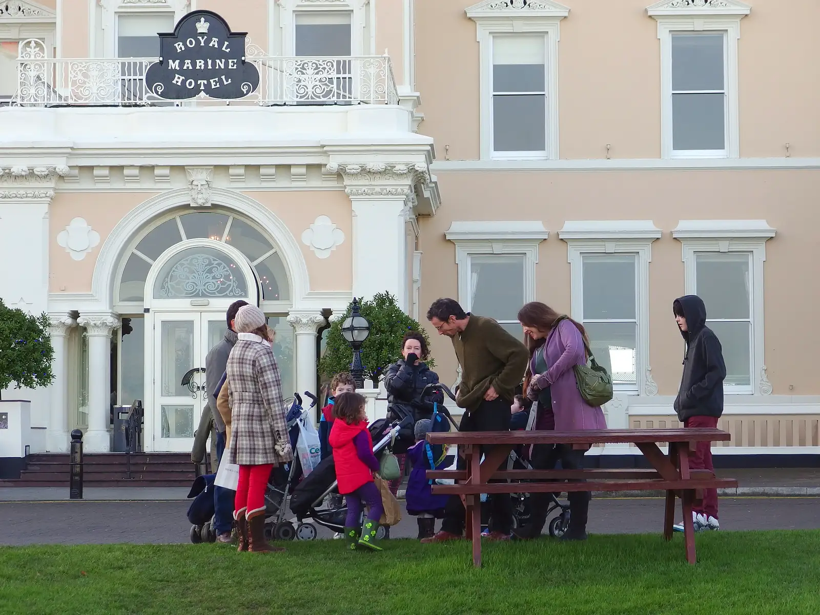 By the Royal Marine Hotel, from Dun Laoghaire and an Electrical Disaster, Monkstown, County Dublin, Ireland - 4th January 2014