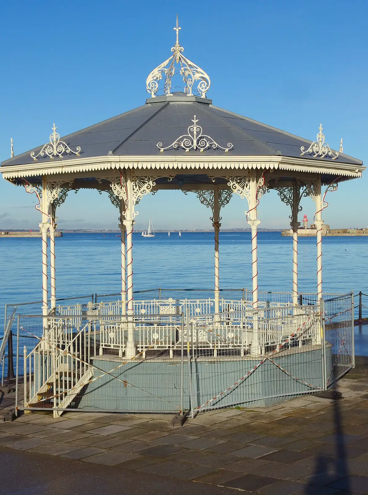 The bandstand is closed off, from Dun Laoghaire and an Electrical Disaster, Monkstown, County Dublin, Ireland - 4th January 2014