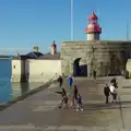 Evelyn points out to sea at the end of the pier, Dun Laoghaire and an Electrical Disaster, Monkstown, County Dublin, Ireland - 4th January 2014