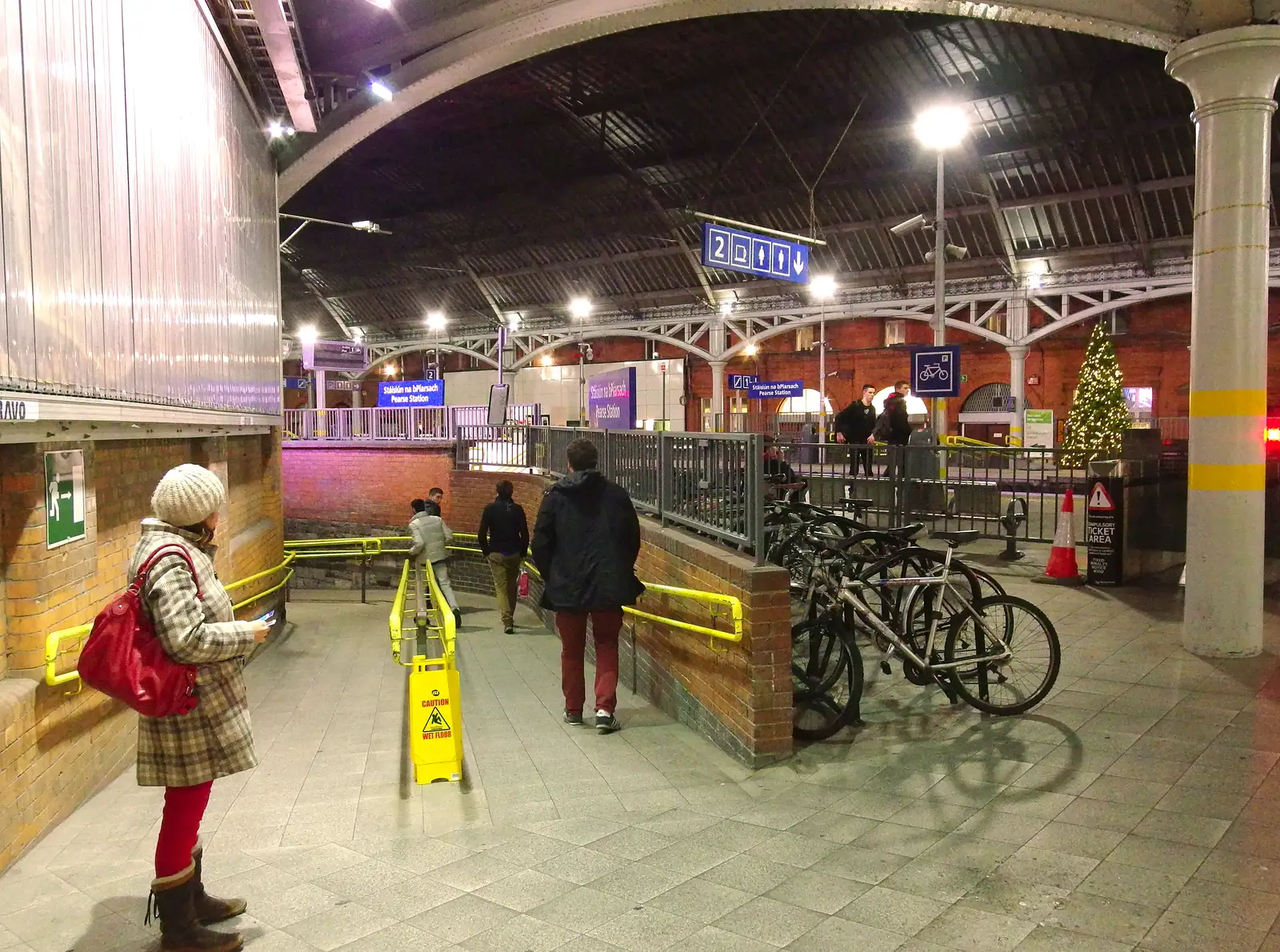 Isobel waits at Pearse Street Station, from Dun Laoghaire and an Electrical Disaster, Monkstown, County Dublin, Ireland - 4th January 2014