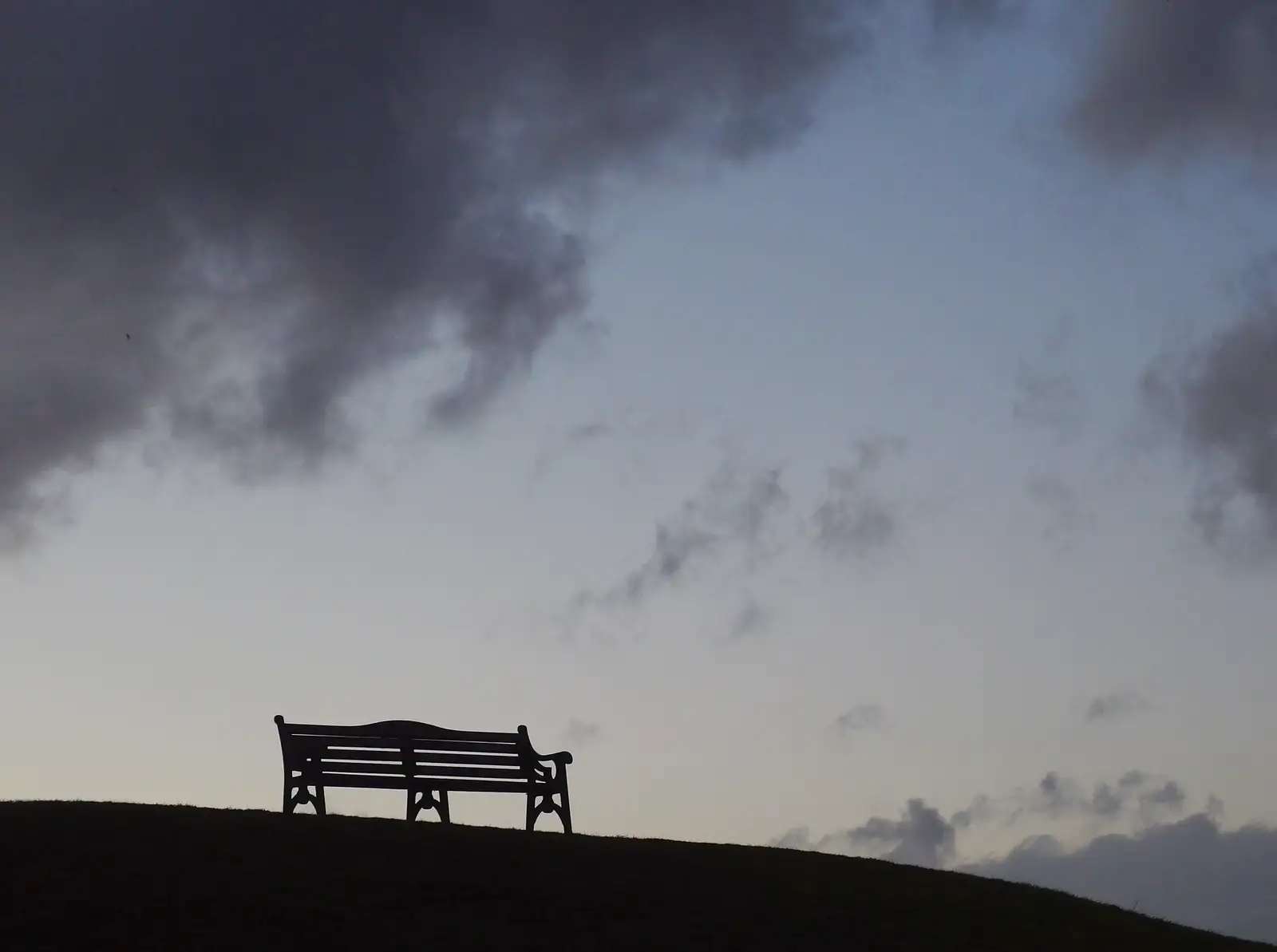 A lonely bench, silhouetted, from Dun Laoghaire and an Electrical Disaster, Monkstown, County Dublin, Ireland - 4th January 2014