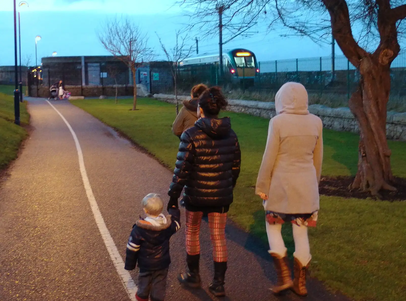 On the path through Blackrock Park, from Dun Laoghaire and an Electrical Disaster, Monkstown, County Dublin, Ireland - 4th January 2014