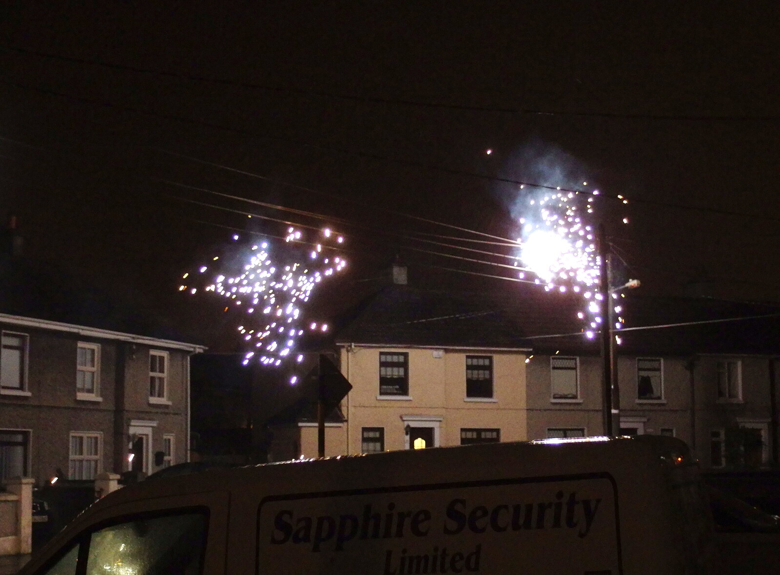 Outside, the overhead power lines explode from Dun Laoghaire and an Electrical Disaster, Monkstown, County Dublin, Ireland - 4th January 2014