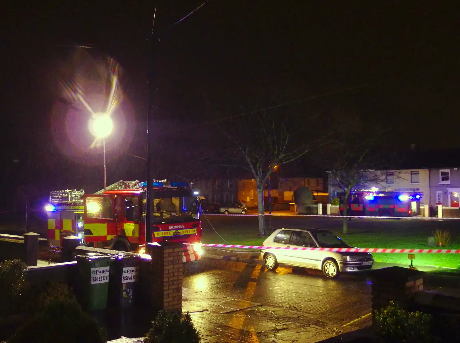 The fire service appears, from Dun Laoghaire and an Electrical Disaster, Monkstown, County Dublin, Ireland - 4th January 2014