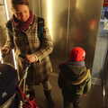 Isobel and Fred in a lift, Dun Laoghaire and an Electrical Disaster, Monkstown, County Dublin, Ireland - 4th January 2014