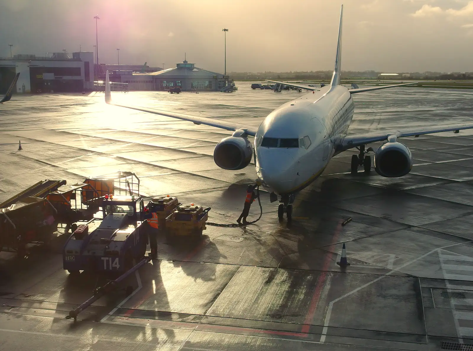 Our plane trundles in for its 10-minute turnaround, from Dun Laoghaire and an Electrical Disaster, Monkstown, County Dublin, Ireland - 4th January 2014