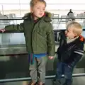 Fred and Harry on the travelator, Dun Laoghaire and an Electrical Disaster, Monkstown, County Dublin, Ireland - 4th January 2014