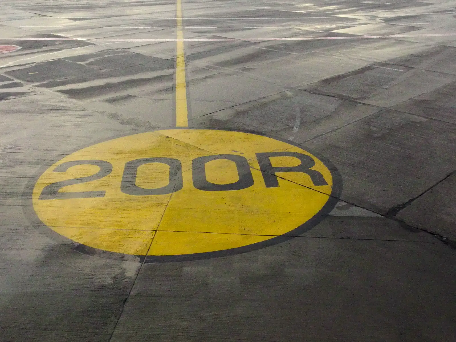 Airport tarmac sign for 200R, from Dun Laoghaire and an Electrical Disaster, Monkstown, County Dublin, Ireland - 4th January 2014