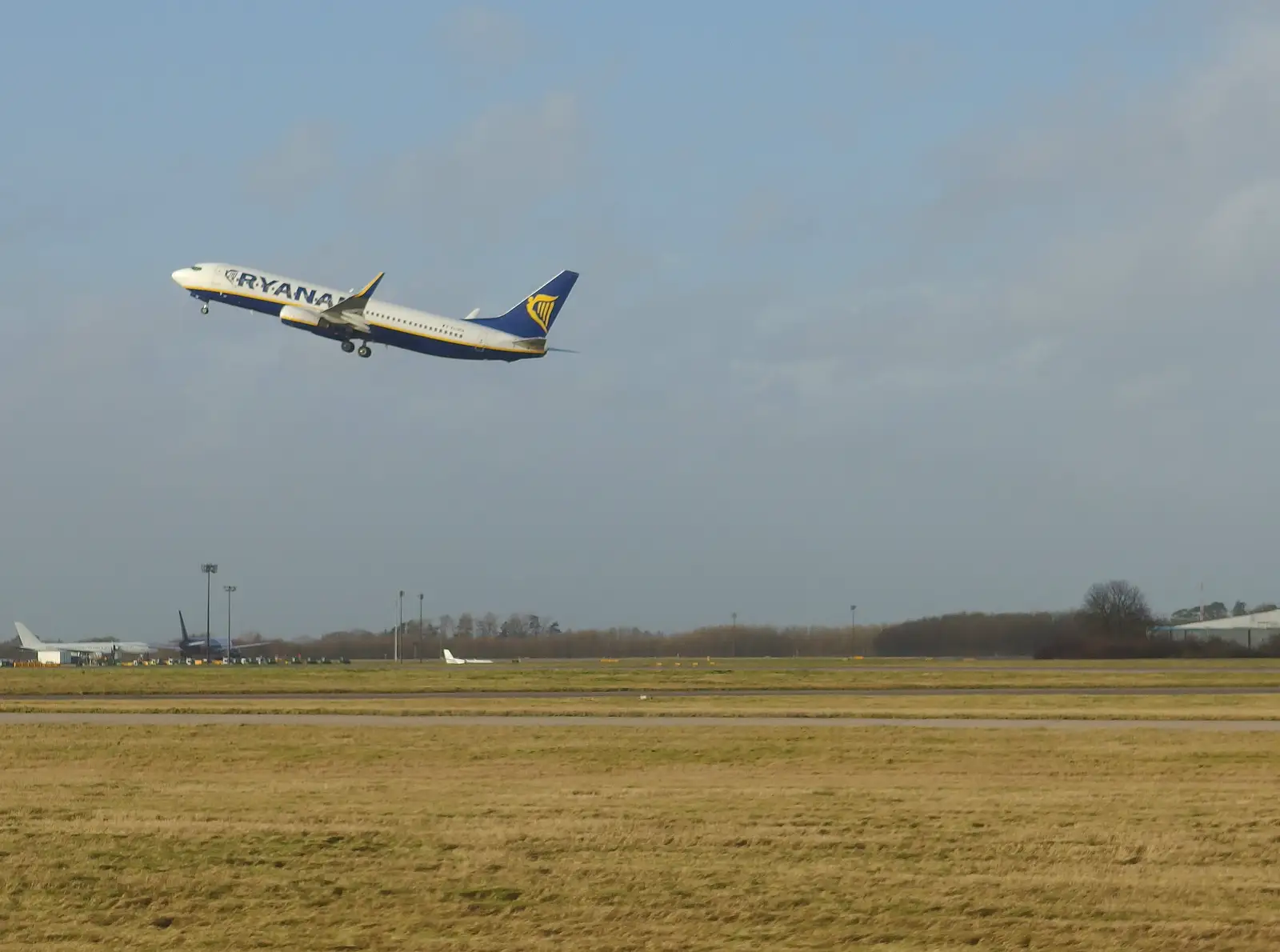 Another Ruinair 737 takes off from Stansted, from Dun Laoghaire and an Electrical Disaster, Monkstown, County Dublin, Ireland - 4th January 2014