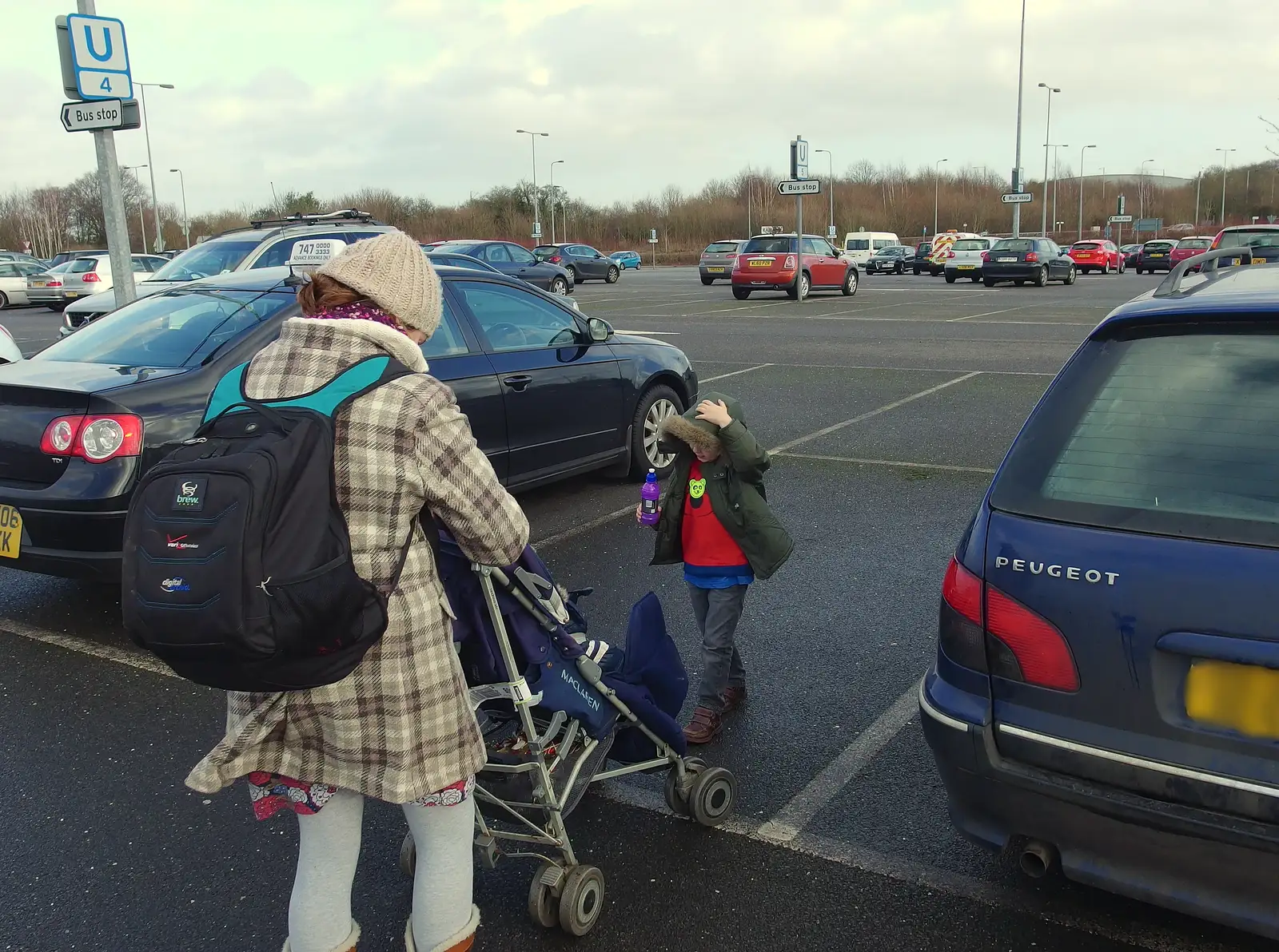 Heading back to the car in the long stay car park, from Dun Laoghaire and an Electrical Disaster, Monkstown, County Dublin, Ireland - 4th January 2014