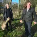 Rob and Max roam around the woods, The BBs Photo Shoot, BOCM Pauls Pavilion, Burston, Norfolk - 12th January 2014