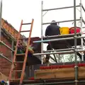 The kitchen chimney is removed, A Ross Street Reunion, Hoxne, Suffolk - 25th January 2014