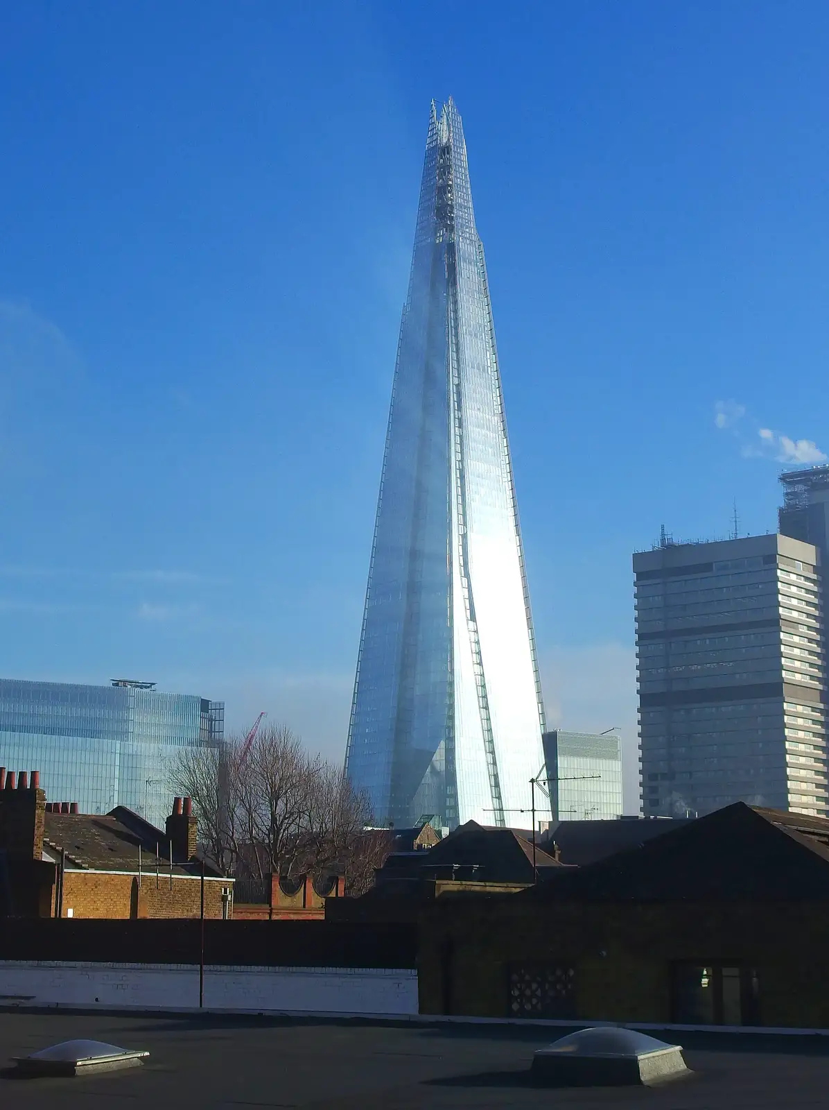 Rays of light reflect off the Shard, from A Ross Street Reunion, Hoxne, Suffolk - 25th January 2014