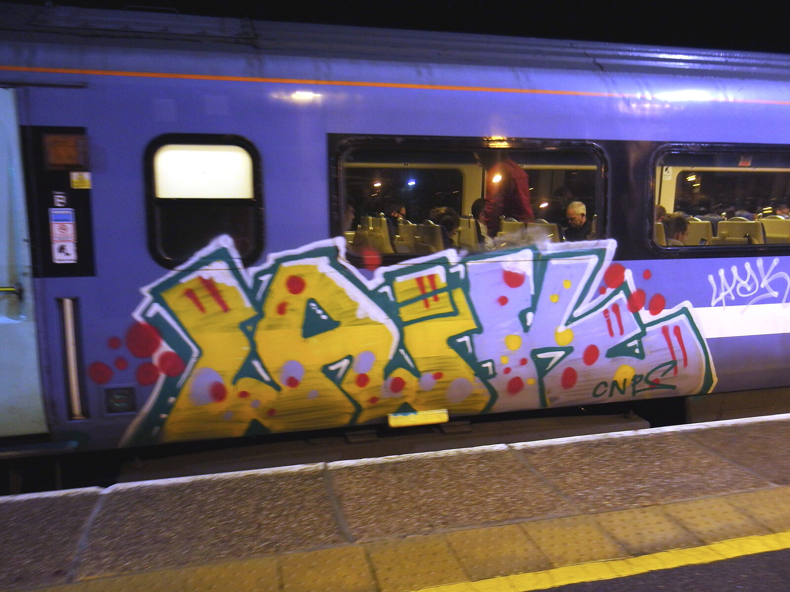 Train graffiti from A Ross Street Reunion, Hoxne, Suffolk - 25th January 2014
