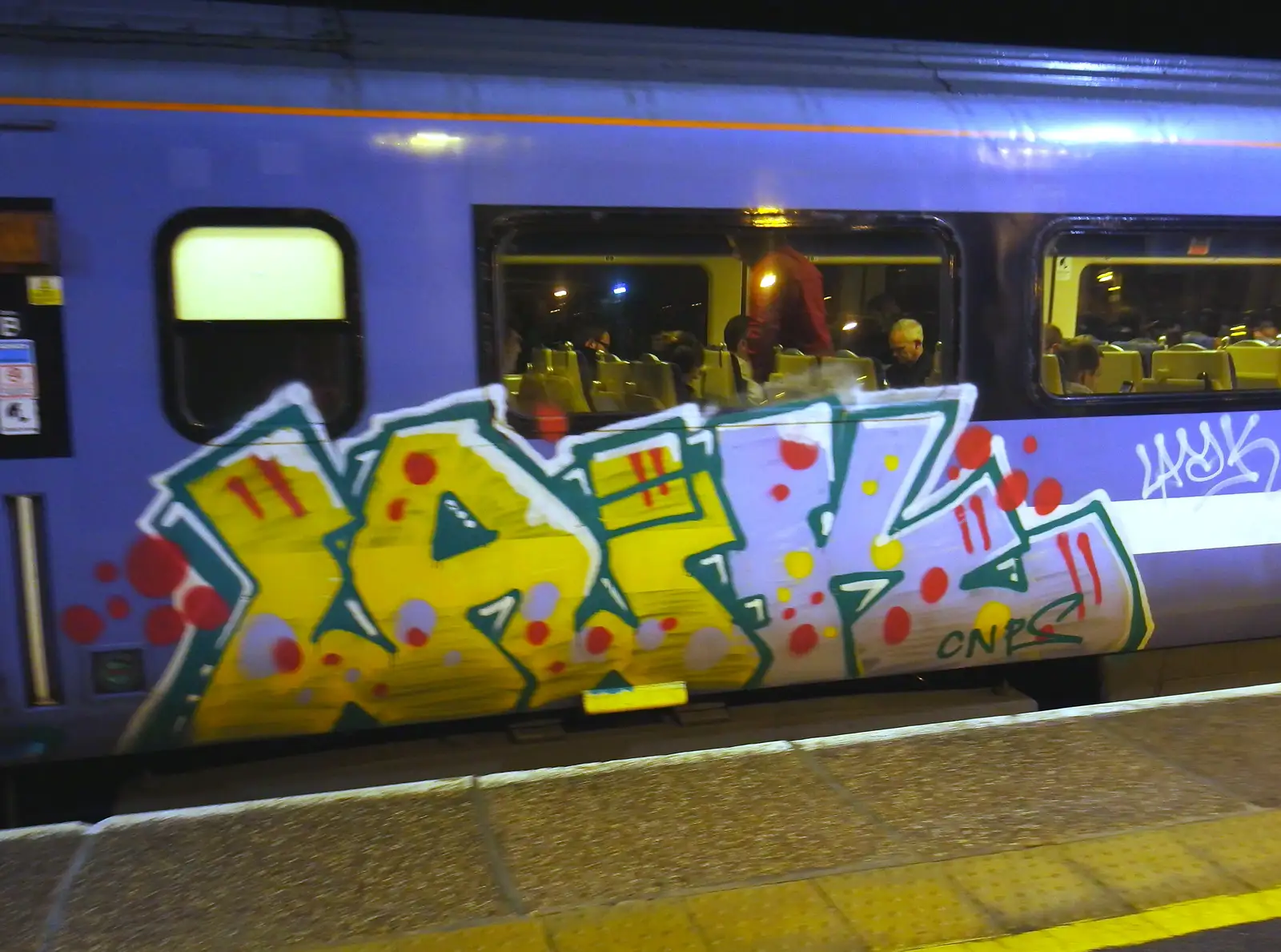 Train graffiti, from A Ross Street Reunion, Hoxne, Suffolk - 25th January 2014