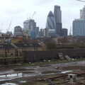 The City of London looks gloomy today, A Night at the Bank, and a Building Update, Brome and Eye, Suffolk - 7th February 2014