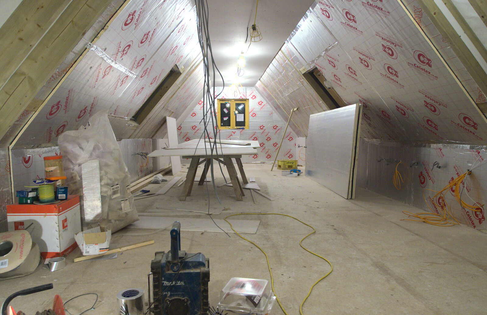 The office is wrapped in Cellotex from A Night at the Bank, and a Building Update, Brome and Eye, Suffolk - 7th February 2014