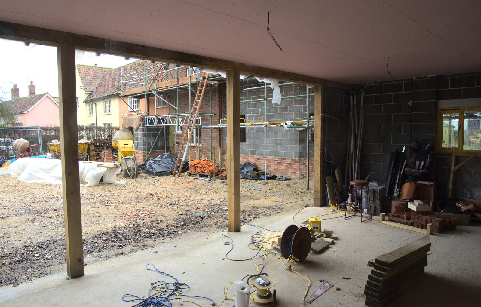The view from the garage from A Night at the Bank, and a Building Update, Brome and Eye, Suffolk - 7th February 2014