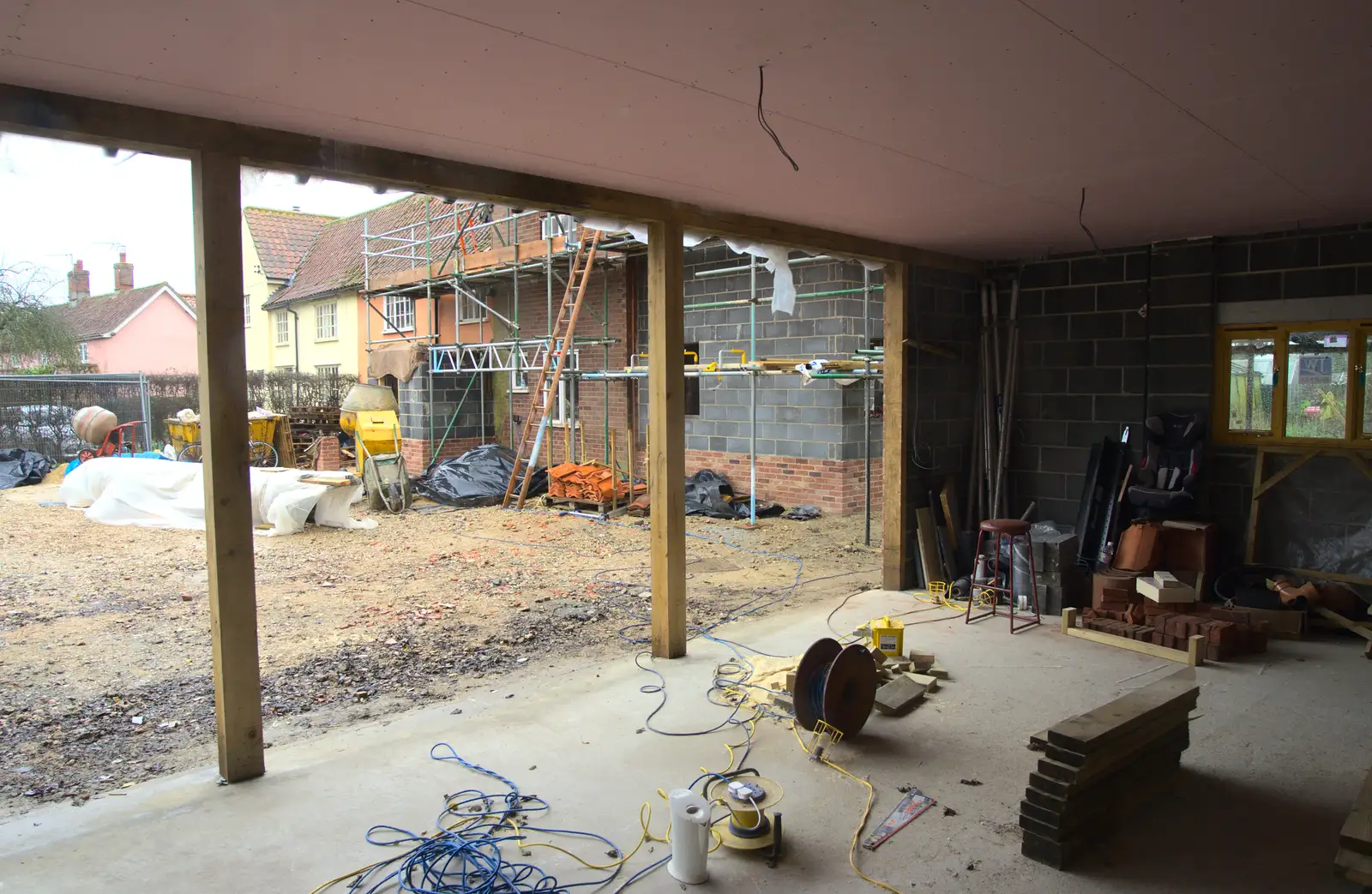 The view from the garage, from A Night at the Bank, and a Building Update, Brome and Eye, Suffolk - 7th February 2014