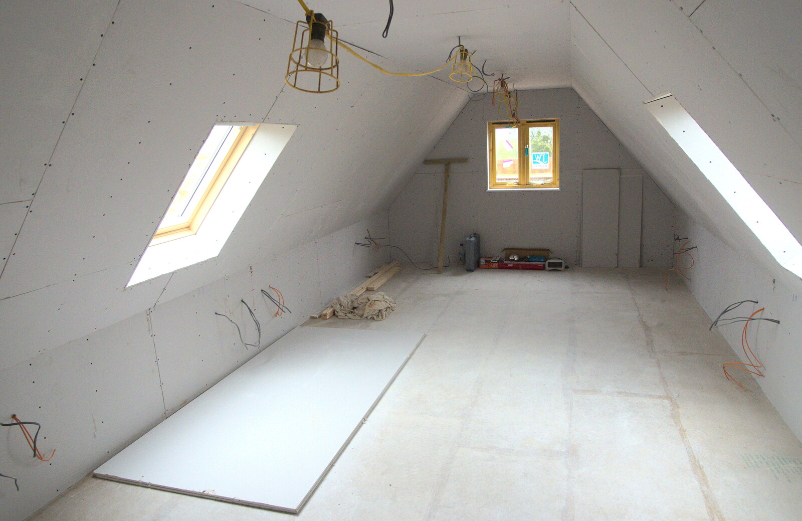 The plasterboarded office from A Night at the Bank, and a Building Update, Brome and Eye, Suffolk - 7th February 2014