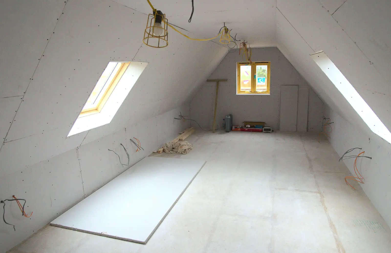 The plasterboarded office, from A Night at the Bank, and a Building Update, Brome and Eye, Suffolk - 7th February 2014