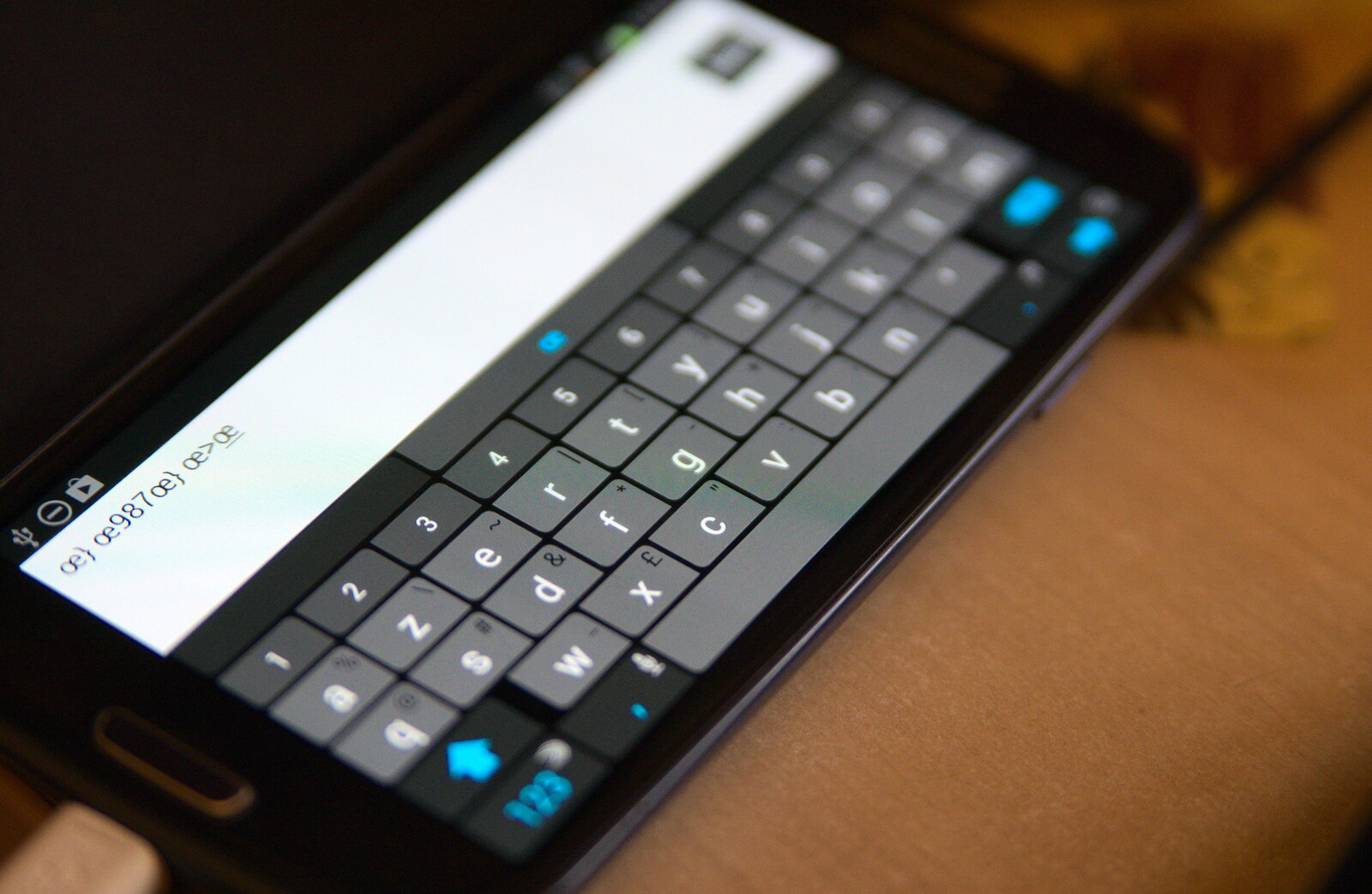 SwiftKey in AZERTY on a tablet from A Night at the Bank, and a Building Update, Brome and Eye, Suffolk - 7th February 2014